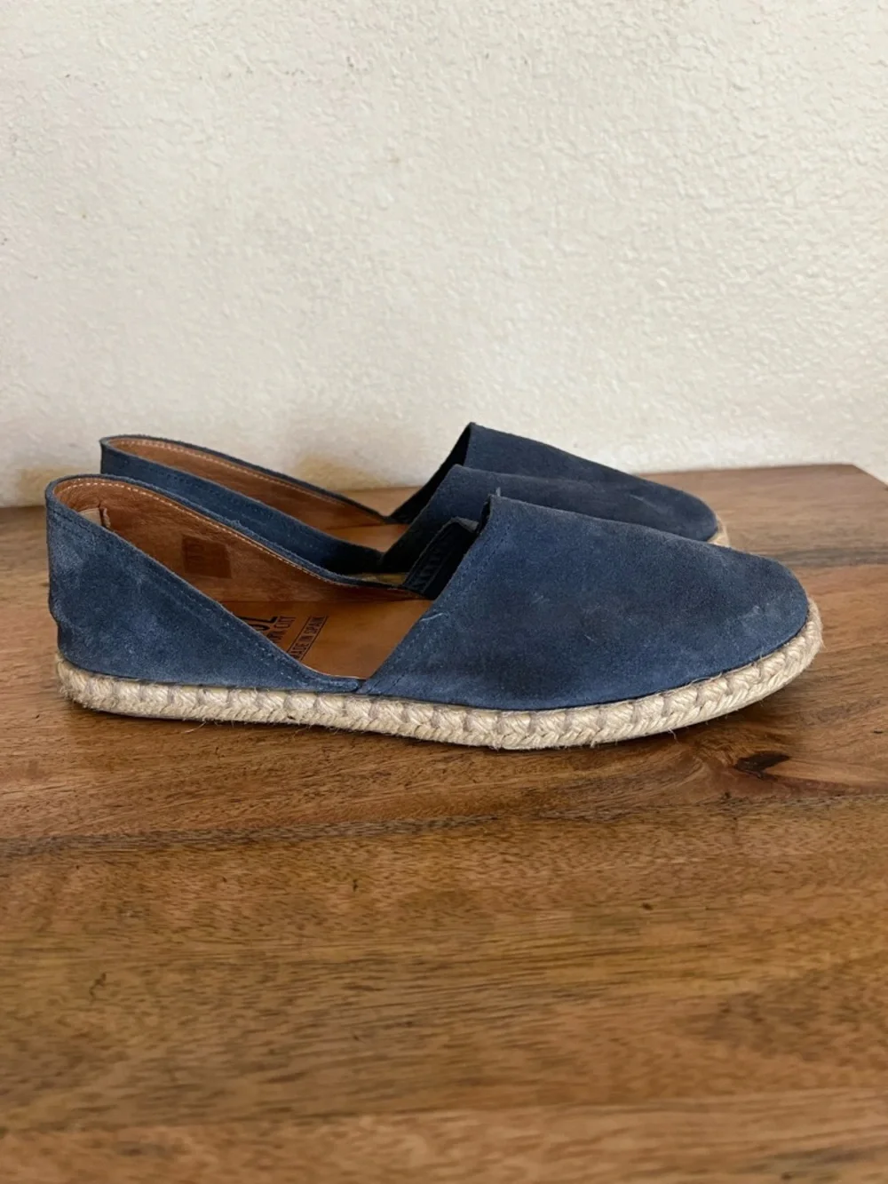 Miz Mooz Celestine Espadrille Flats Sz 40 Blue Suede Leather Shoes